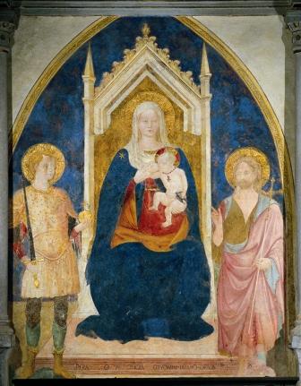Francesco d’Antonio di Bartolomeo Madonna del Latte e i Santi Giorgio e Giovanni Battista Affresco, 1430 Loro Ciuffenna, Santuario della Madonna delle Grazie