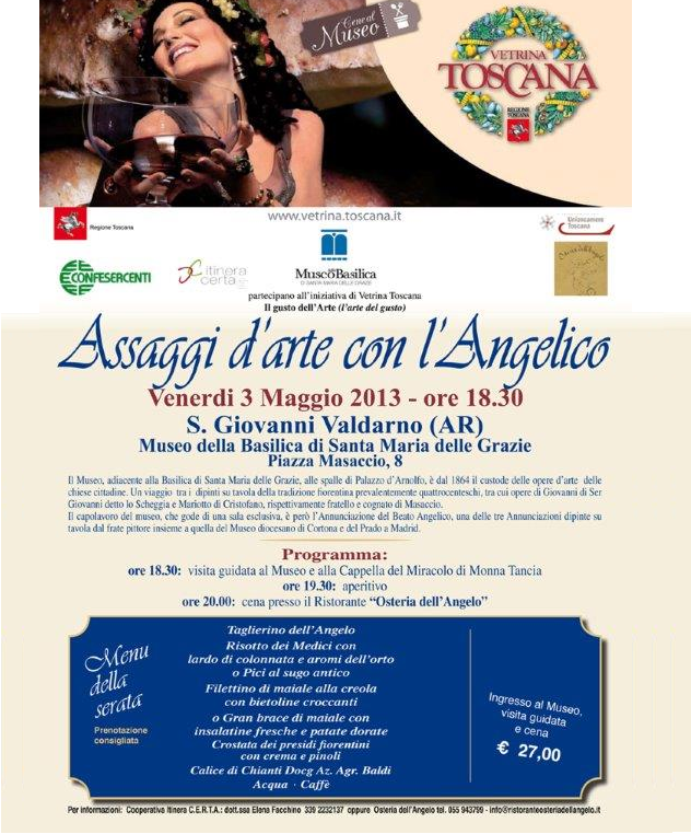 Assaggi d’arte con l’Angelico al Museo della Basilica di S.Maria delle Grazie Assaggi d’arte con l’Angelico al Museo della Basilica di S.Maria delle Grazie