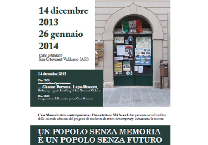 A Casa Masaccio la mostra: Un popolo senza memoria e un popolo senza futuro A Casa Masaccio la mostra: Un popolo senza memoria e un popolo senza futuro